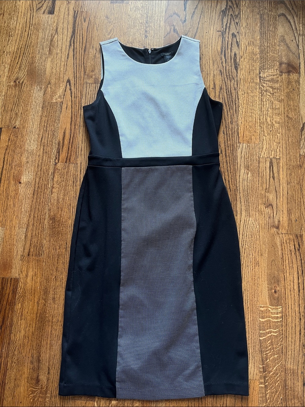 Ann Taylor Two-Tone Black and White Polka Dotted Dress